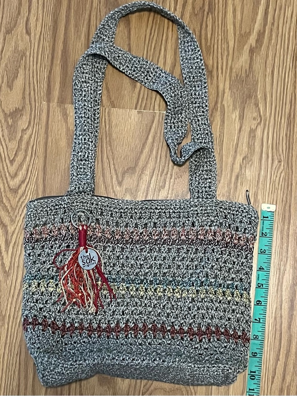 The Sak Gray Multicolor Crochet Shoulder Bag